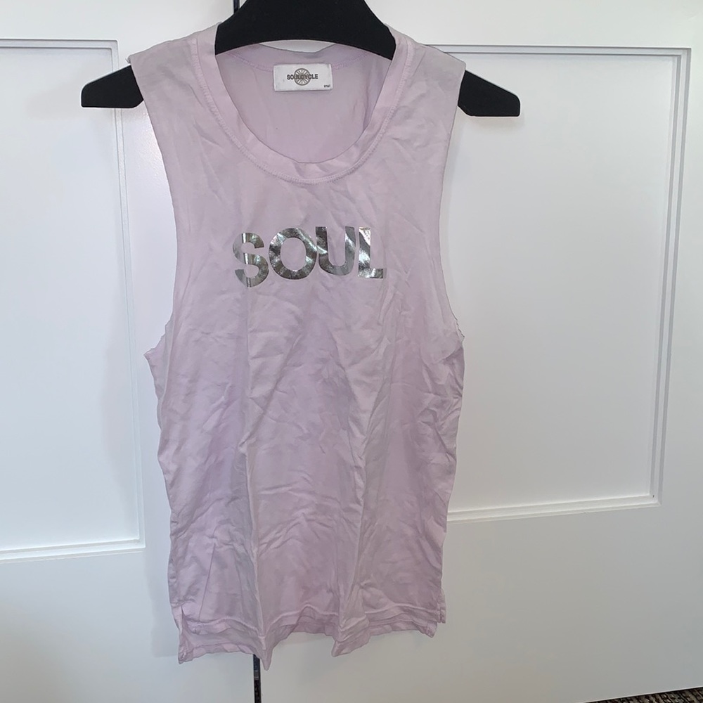 Light pink Soul cycle tank top.